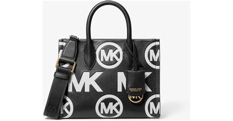 michael kors mirella small tote crossbody|Mirella Small Logo Embossed Pebbled Leather Crossbody Bag.